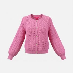 Lilly Pulitzer Zabrina Pink Knit Cardigan Style 009868 EUC